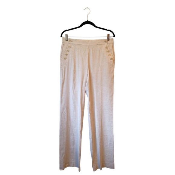 Theory Light Beige Button Front Trousers - Picture 1 of 5